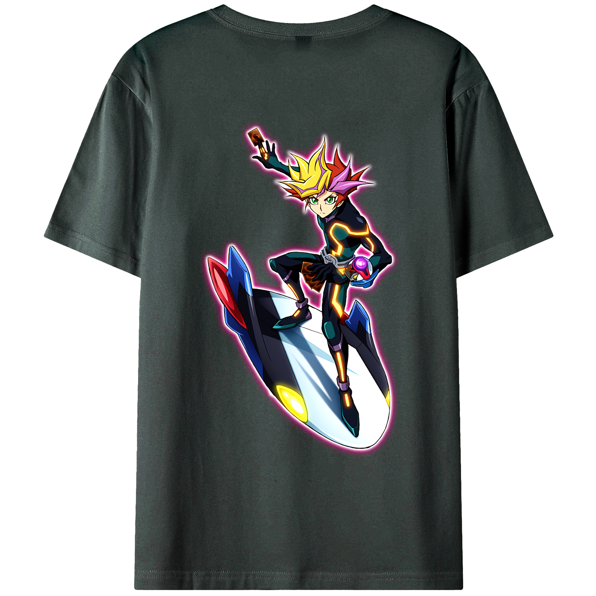 （画像用） 遊☆戯☆王 Yu-Gi-Oh! 綿100％ メンズ半袖Tシャツ（バックプリント） 通気性